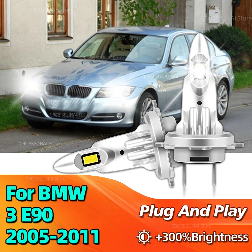 LED Headlight Car Bulb Canbus Mini Size 30000LM 6000K CSP Auto Light For BMW 3 E90 2005 20