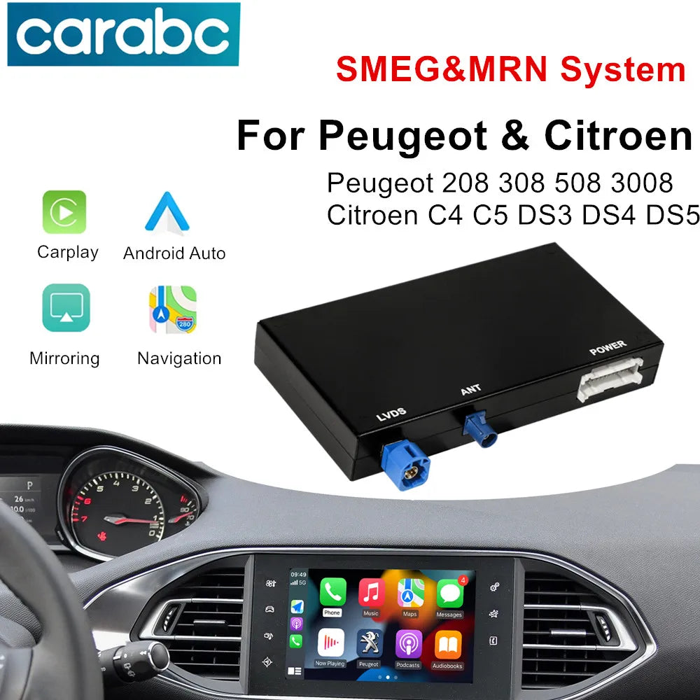 CARABC NEW Wireless Carplay Android Auto Box For Peugeot Citroen SMEG Picasso C4 C5 DS4 DS