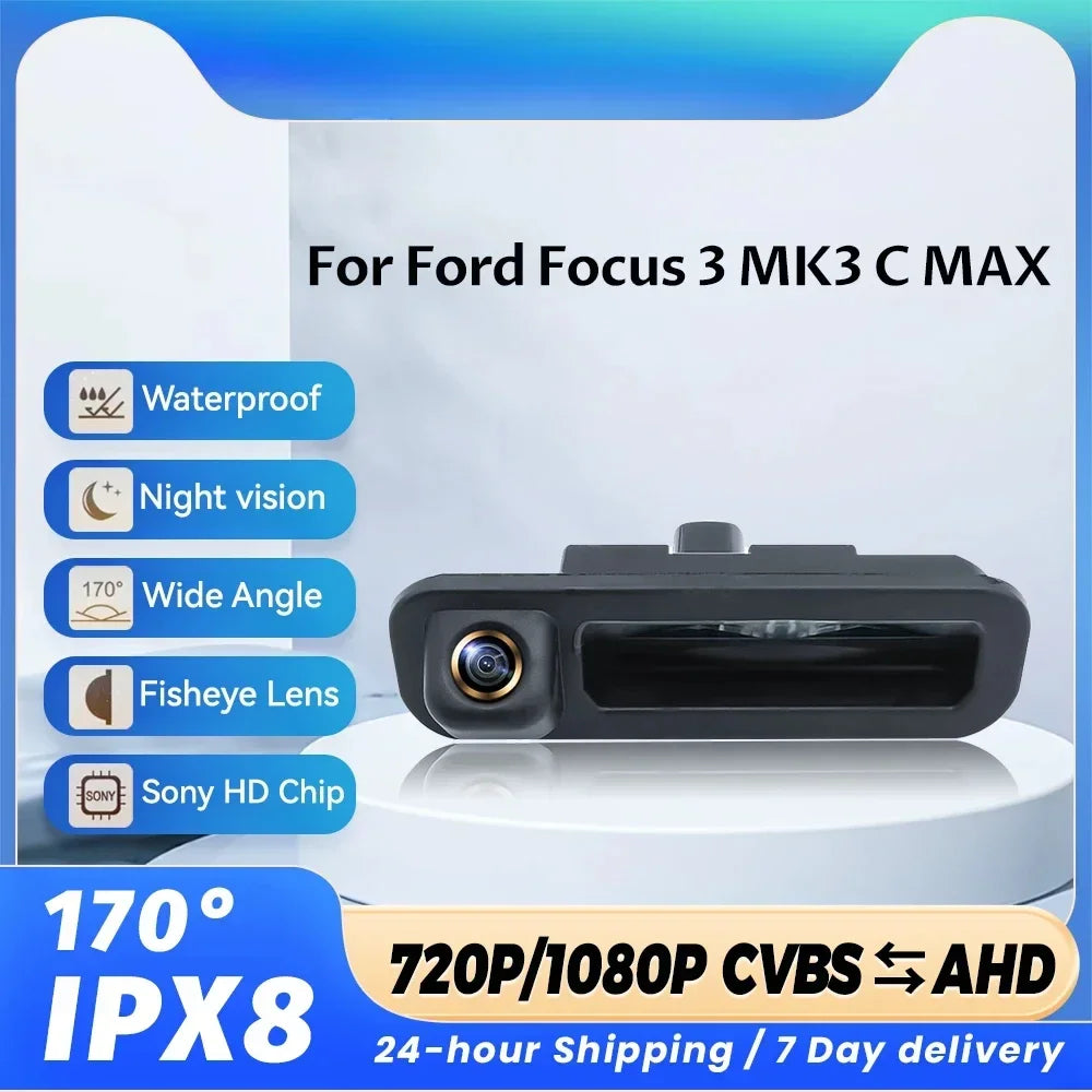 170° AHD 1080P Car Rear View Camera For Ford Focus 3 MK3 C MAX 2011-2014 Night Vision Reve