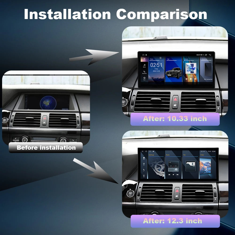 Wireless CarPlay Android Car Multimedia Right Hand Drvie For BMW X5 E70 X6 E71 2008 - 2013