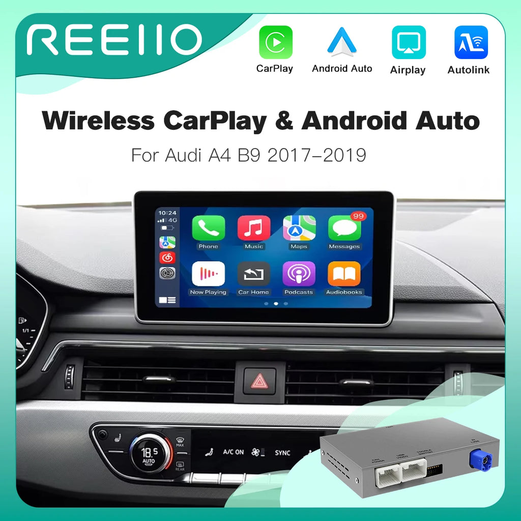 For Audi A4 B9 A5 2016-2018 With MIB Wireless CarPlay Android Auto Mirror Link AirPlay Rev