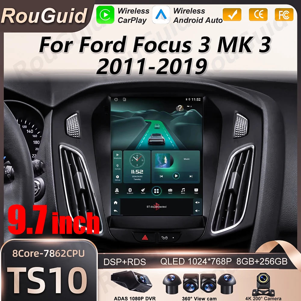 Android 16 Auto Car Radio For Ford Focus 3 Mk 3 2011 2012 - 2019 Wireless Carplay Video Pl | AUTOKITSHOP