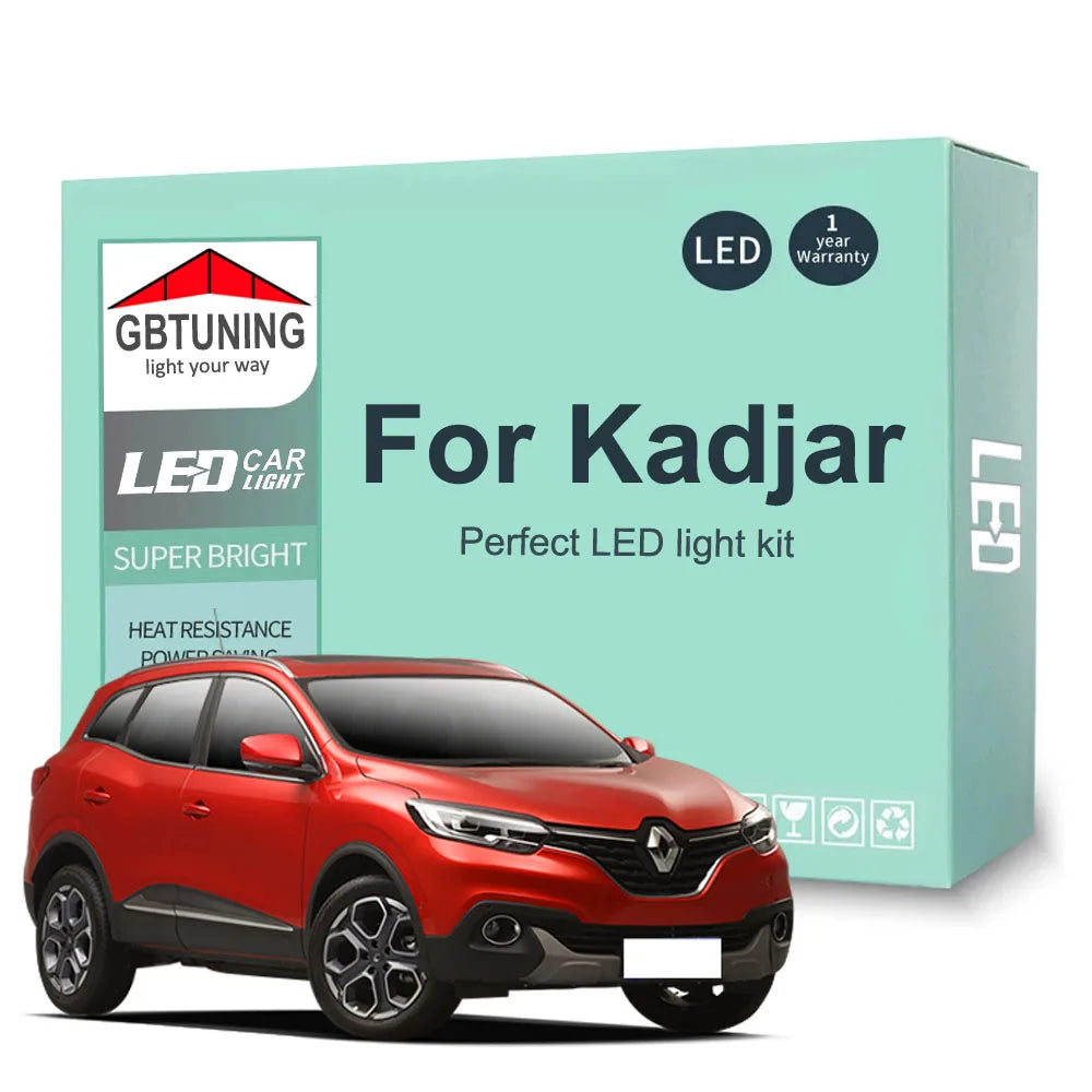 14-Piece LED Interior Light Kit for Renault Kadjar - Canbus Error-Free Bulbs | AUTOKITSHOP