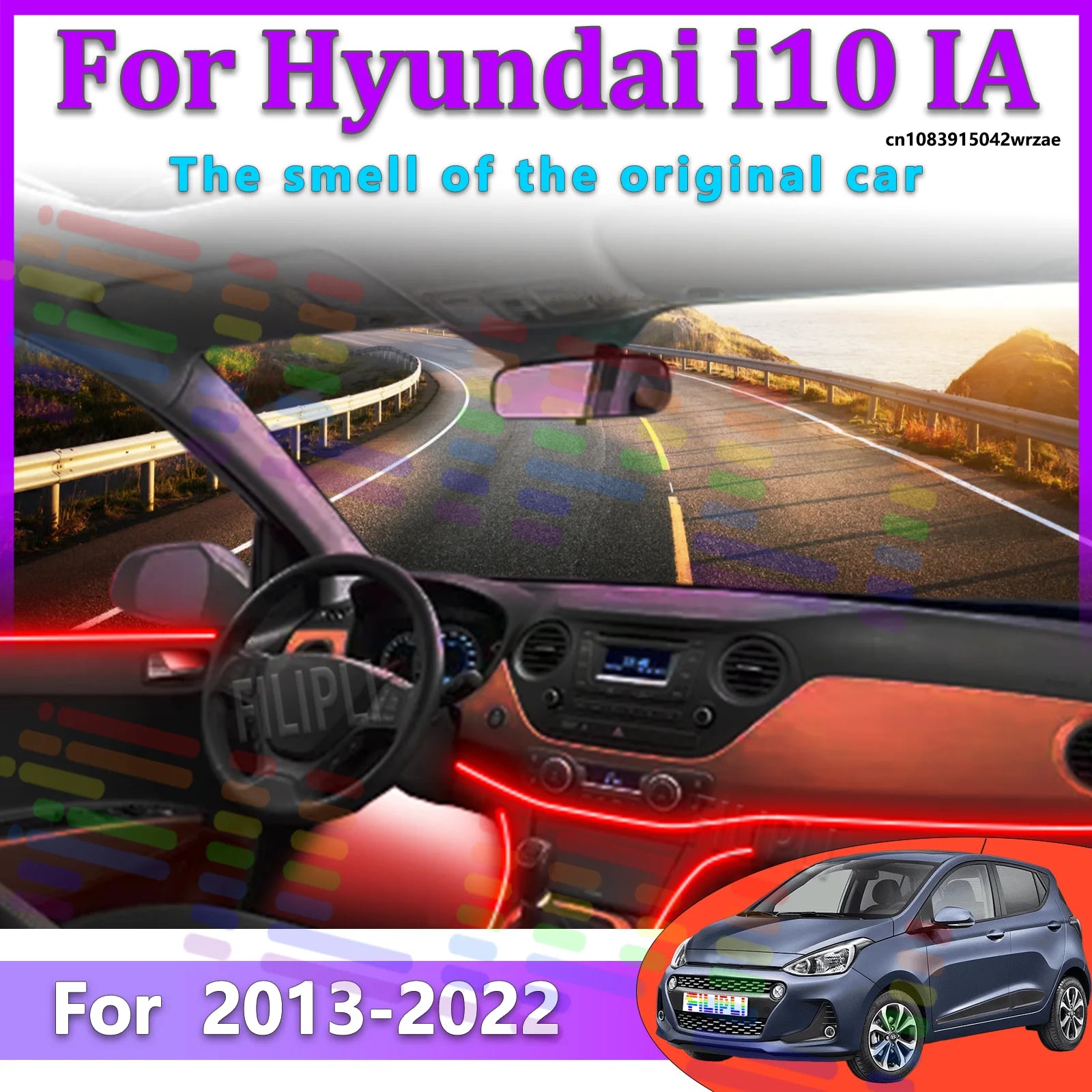 64 RGB - Neon Strip - for Hyundai 2013-2022 - App Control - Car Interior Lighting | AUTOKITSHOP