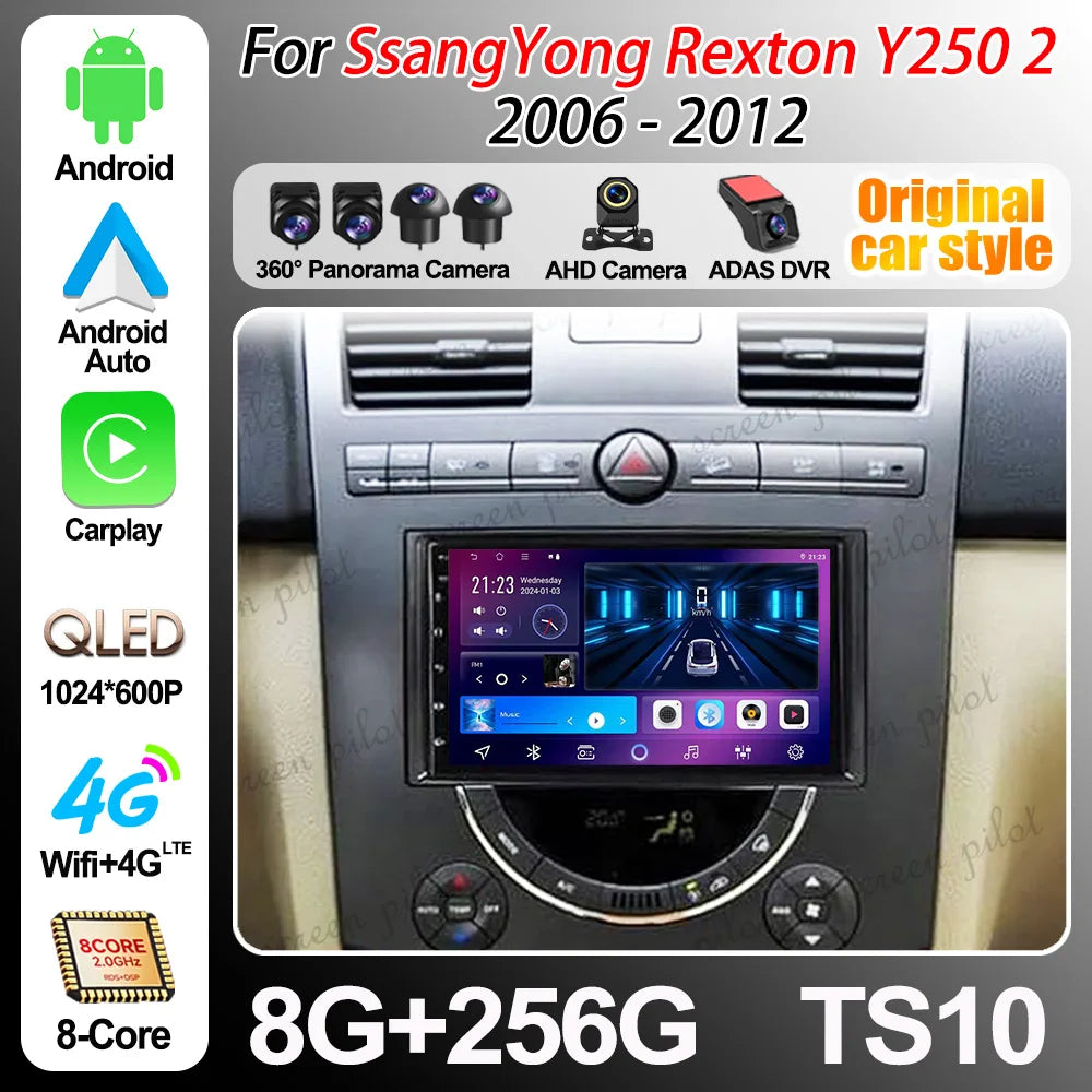 Android 16 For SsangYong Rexton Y250 2 2006 - 2012 Car Radio 2Din Multimedia Video Player  | AUTOKITSHOP