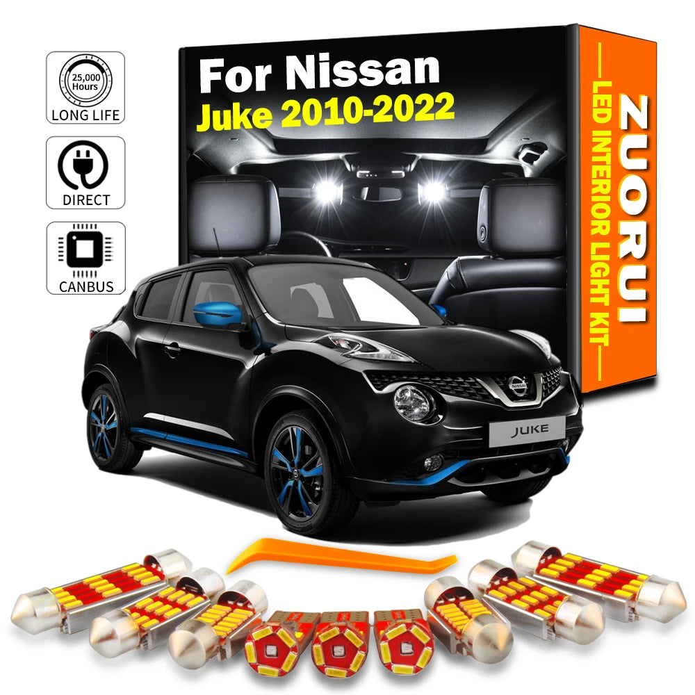LED Interior Light Kit for Nissan Juke 2010-2014 - Canbus Dome Map Door Trunk Bulbs | AUTOKITSHOP