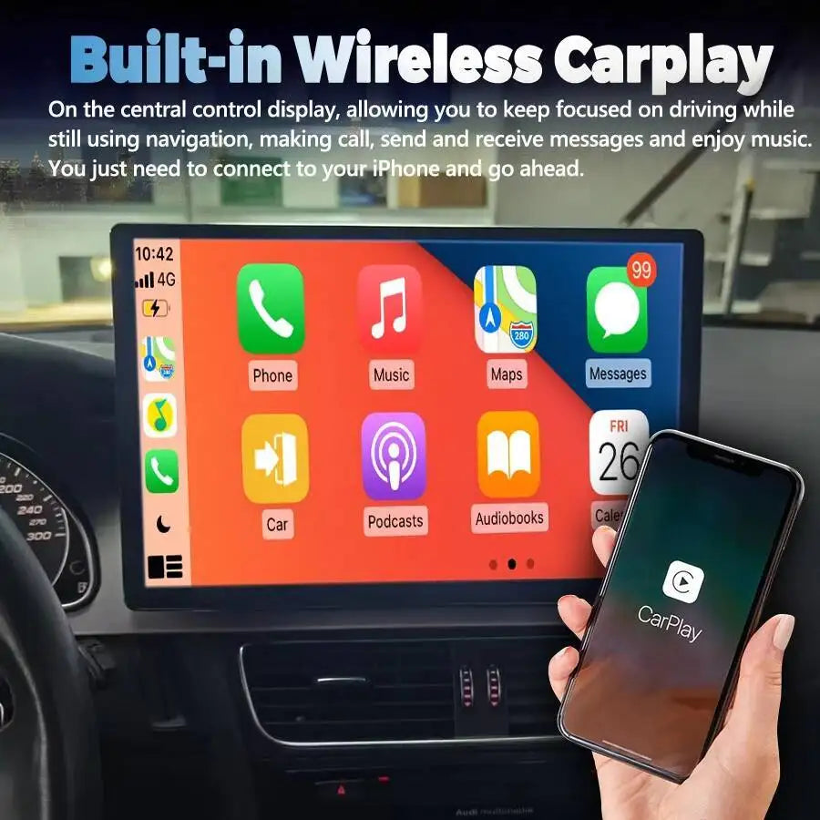 13.3Inch Android 2K Screen For AUDI A4 S4 B8 2013 2014 Stereo GPS Car Radio Multimedia Pla