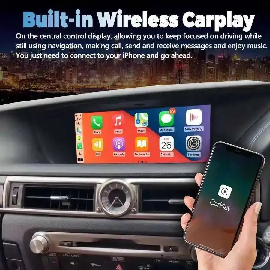 Multimedia Video Player CarPlay Screen For Lexus GS GS200 GS250 GS300 GS350 GS450 2012-202