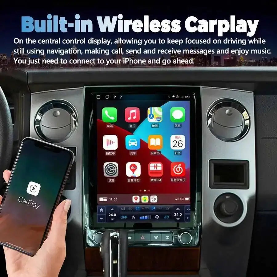 12.1" Screen Android 15 Car Radio Carplay For Ford Expedition 2015-2017 GPS Navigation Mul | AUTOKITSHOP