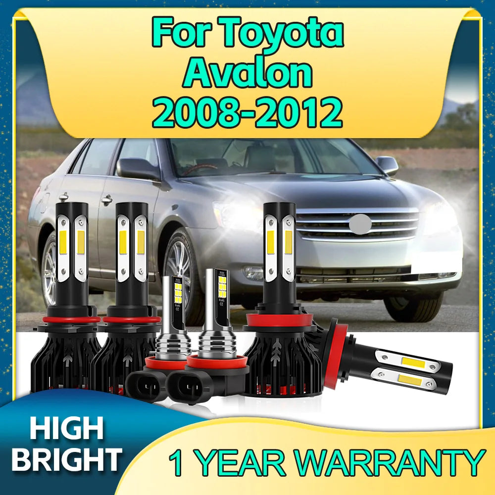 2/6Pcs 30000LM LED Headlight 4Side Chip Car Bulbs Fog Lights 6000K 12V For Toyota Avalon 2