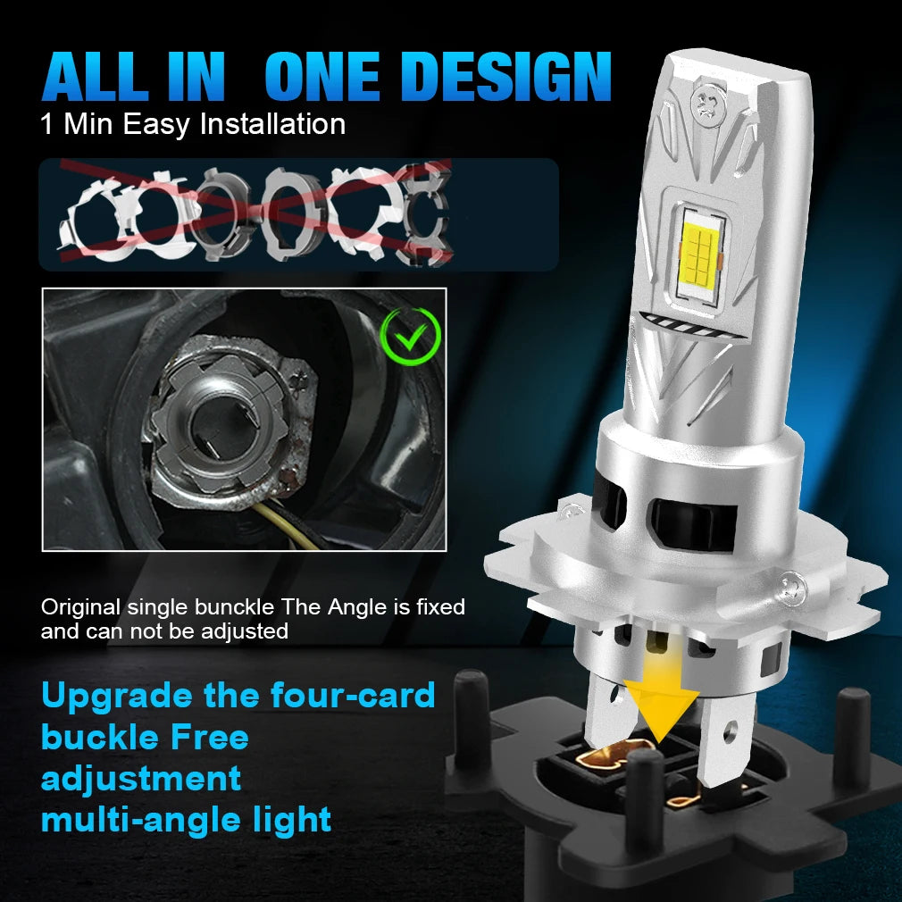 XSTORM H7 LED Headlight Bulb Canbus Mini Kit 60W 20000LM 6500K CSP for Car Headlamp White