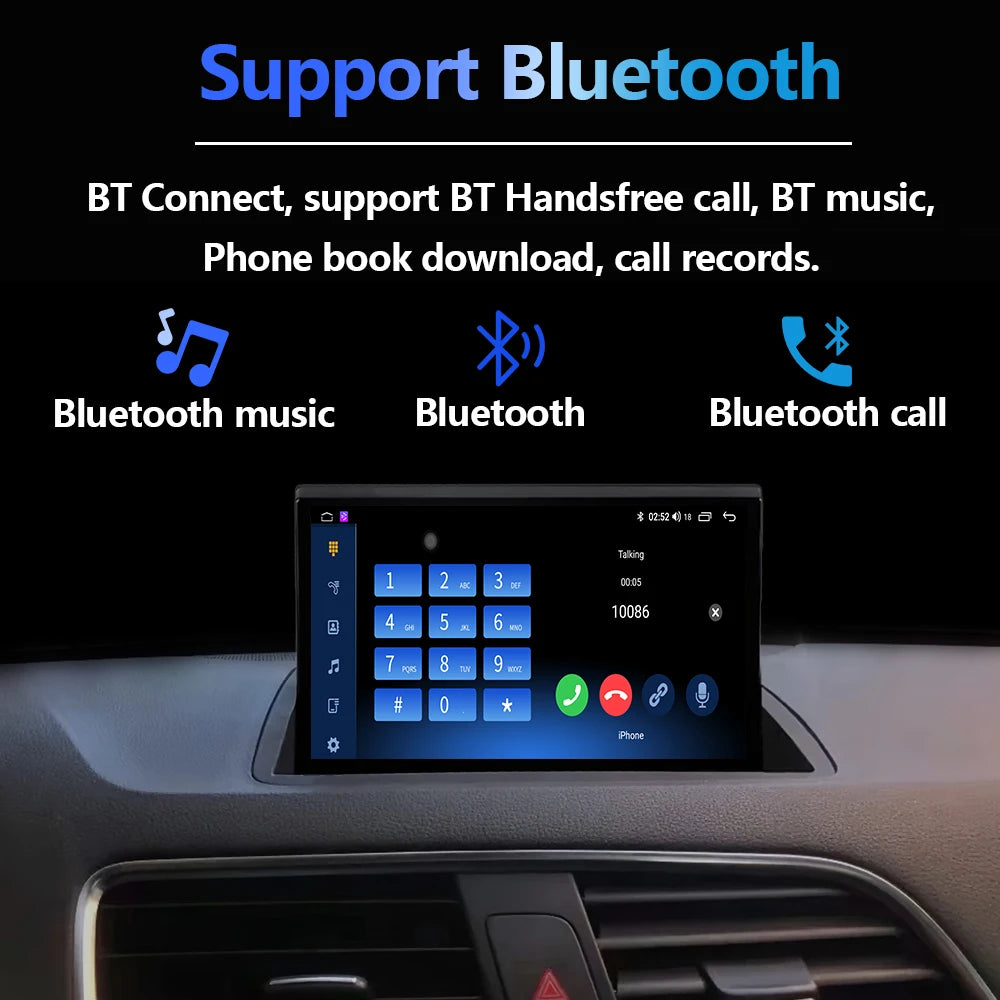 8inch Wireless Carplay Android For Audi Q3 2011 - 2018 Car Radio Multimedia Player GPS Nav