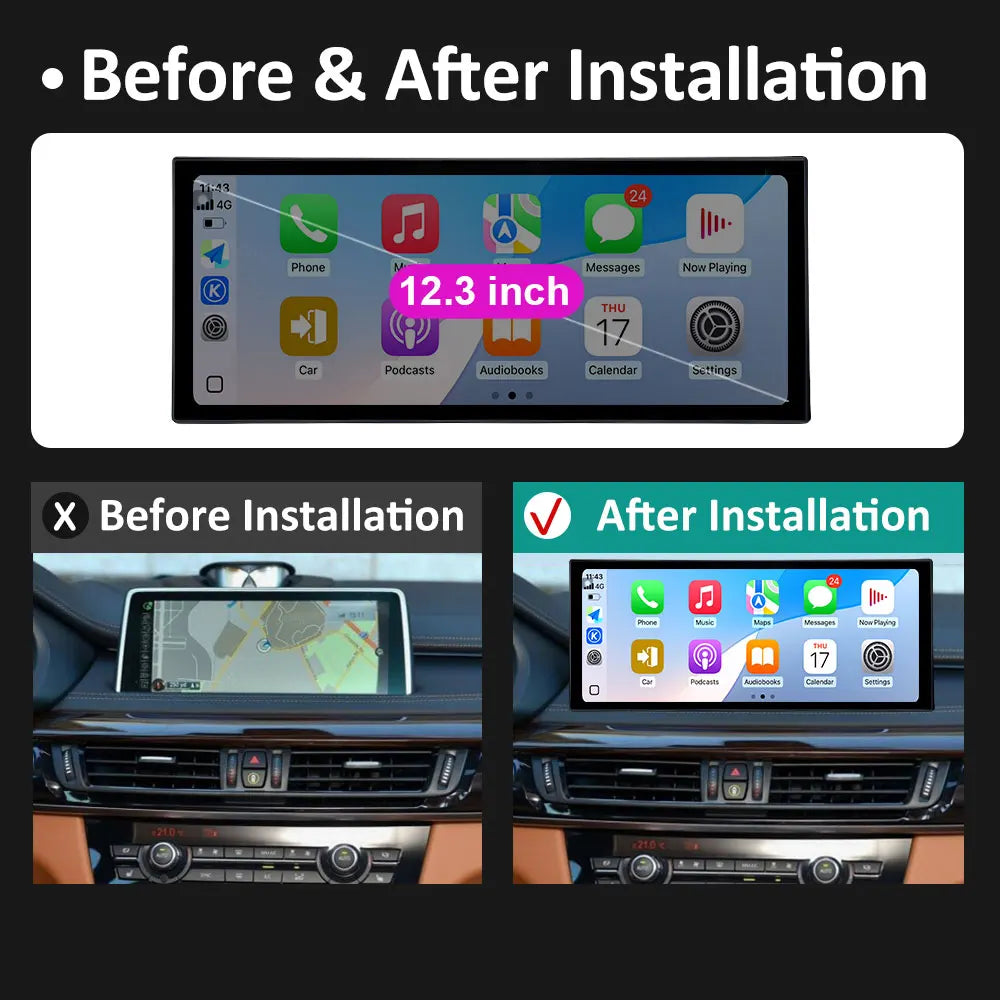 Wireless Carplay Android 15 for BMW X5 X6 F15 F16 2014 - 2017 Car Video Multimedia Player  | AUTOKITSHOP