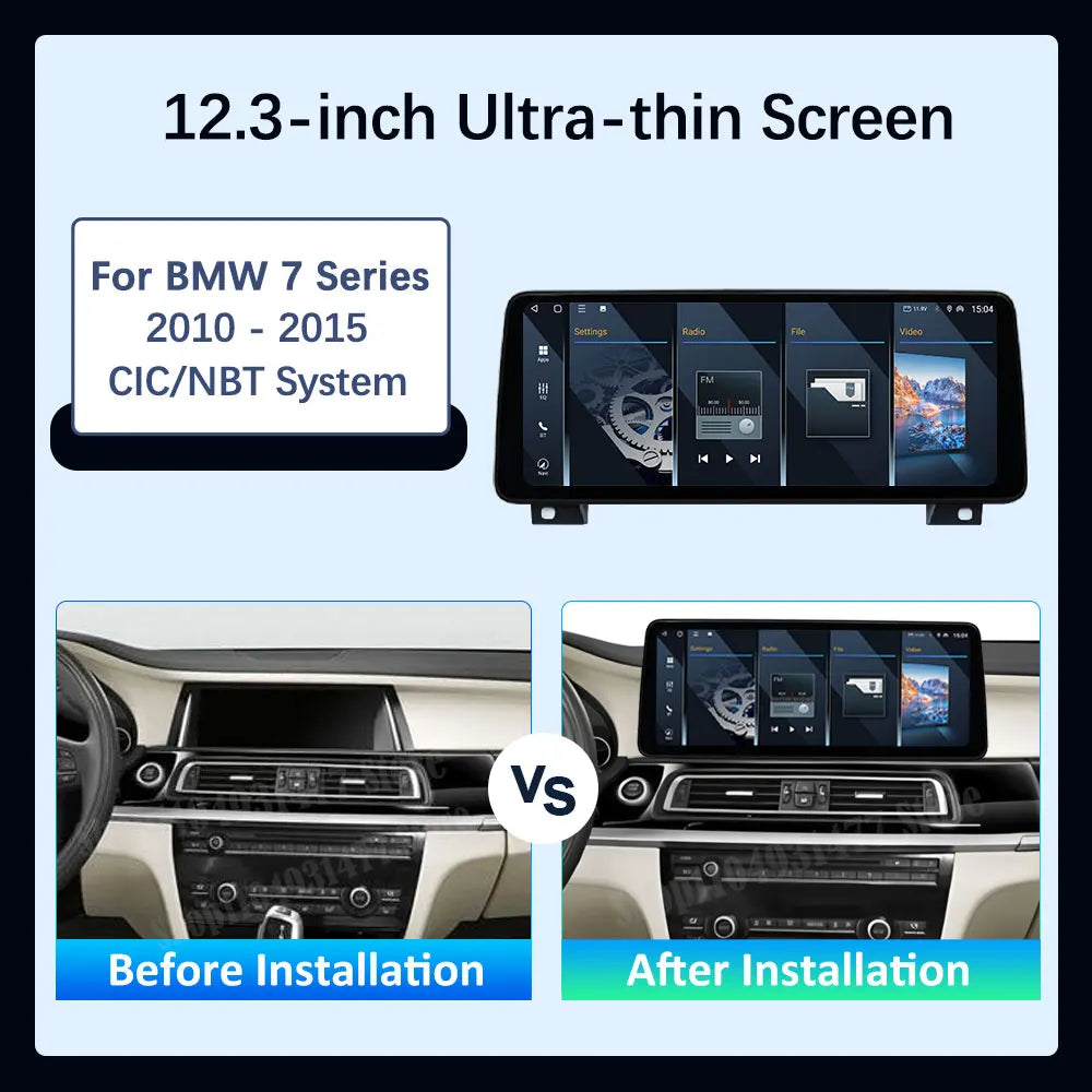 12.3 inch Android 14 GPS DSP BT Carplay Car Radio Multimedia Player for BMW 7 Series 2010