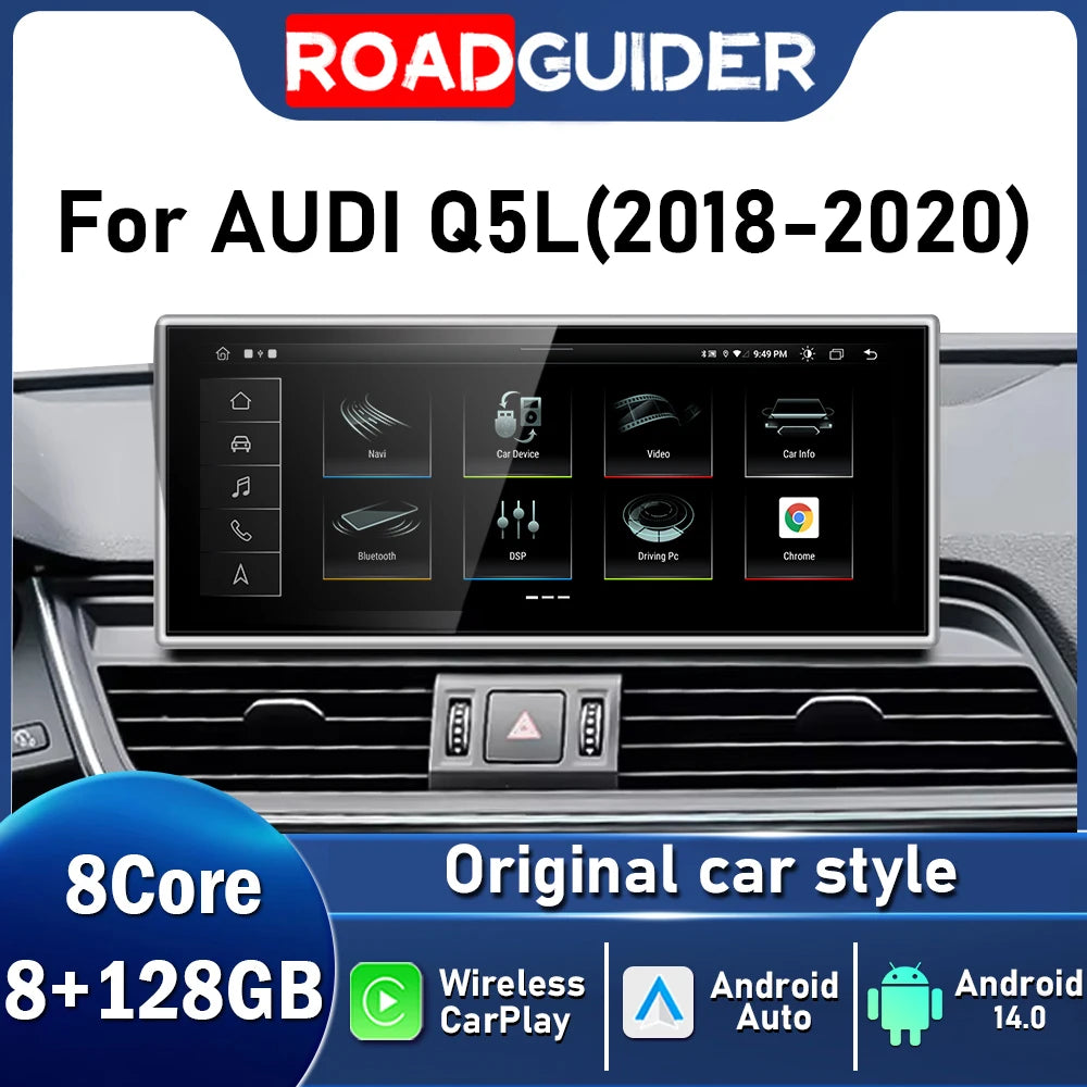 10.25inch Android 14 Carplay Radio For AUDI Q5L 2018-2020 Car Video Players GPS Navigation