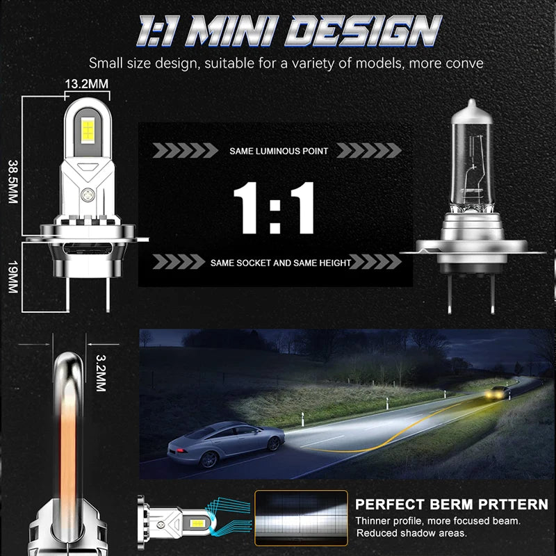 H7 Led Headlight 6500W 6000000LM H4 LED Canbus 9005 9006 H11 H8 H9 HB3 HB4 9012 Car Bulb A