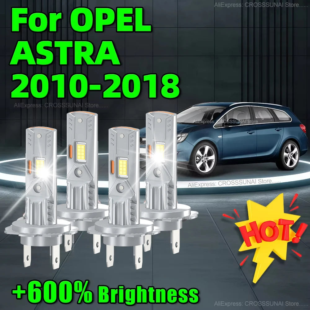 2/4Pcs LED Headlight 60000LM Car Lamps H7 CSP Chip For OPEL ASTRA 2010 2011 2012 2013 2014