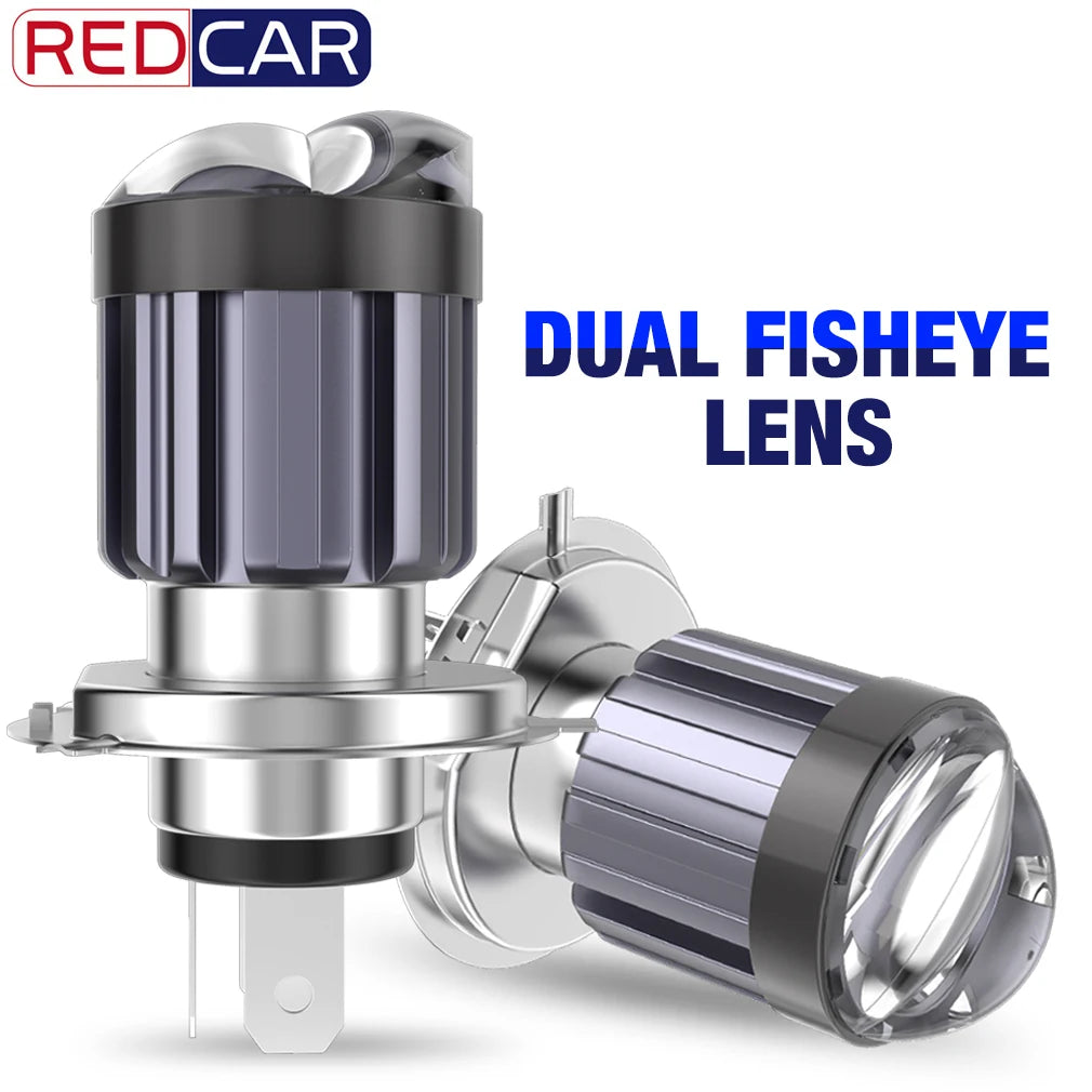 30000LM BA20D H6 H4 LED Motorcycle Headlight Bulb Scooter Lights Double Fisheye Lens CSP M