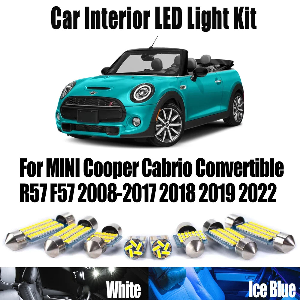LED Interior Light Kit for MINI Cooper Cabrio Convertible R57 F57 2008-2018 - Canbus Dome Map Door Trunk Bulbs | AUTO...