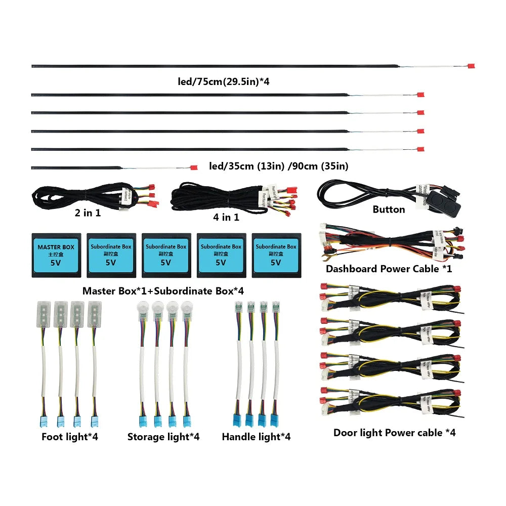 Universal Car Ambient Light Kit With Wireless APP Control 256 RGB Dream Color and 55 Prese | AUTOKITSHOP
