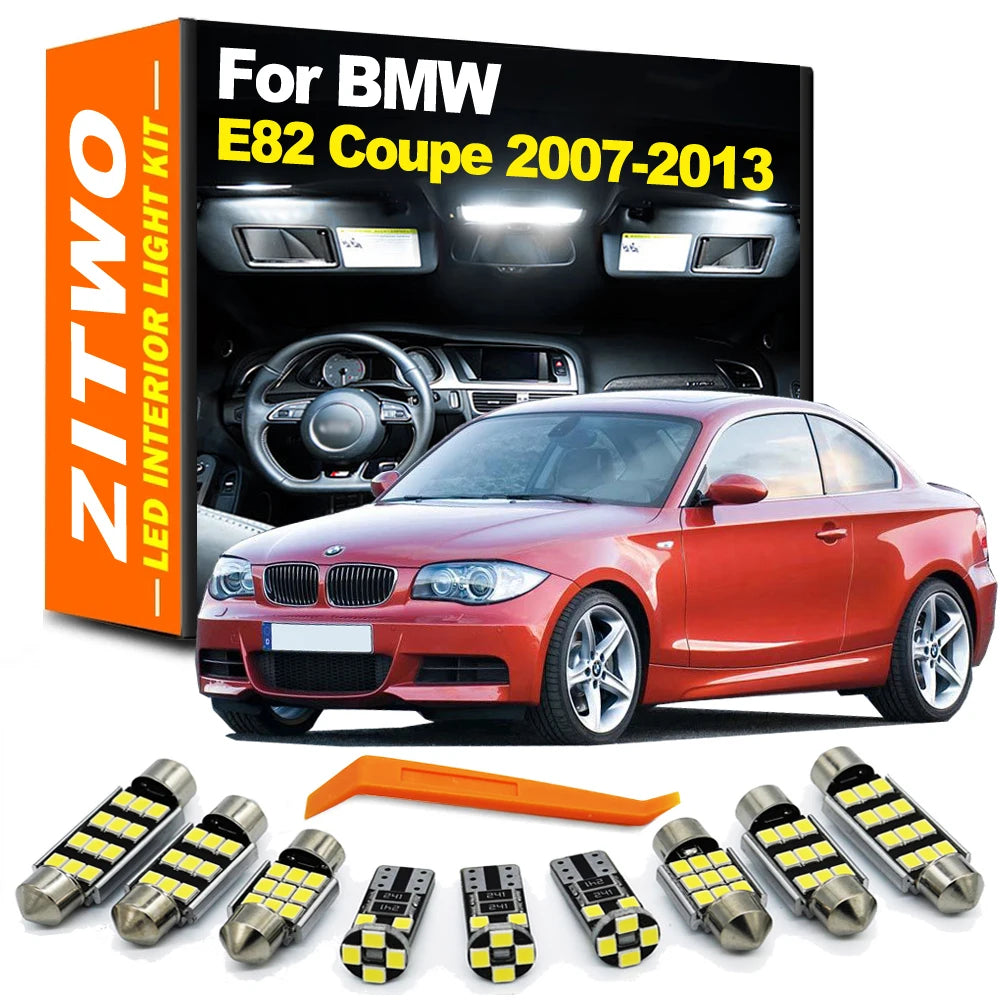 15Pcs Canbus LED Bulb Interior Reading Courtesy Plate Light Kit For BMW 1 Series E82 Coupe 118 120 125 135 2007-2013 Accessories