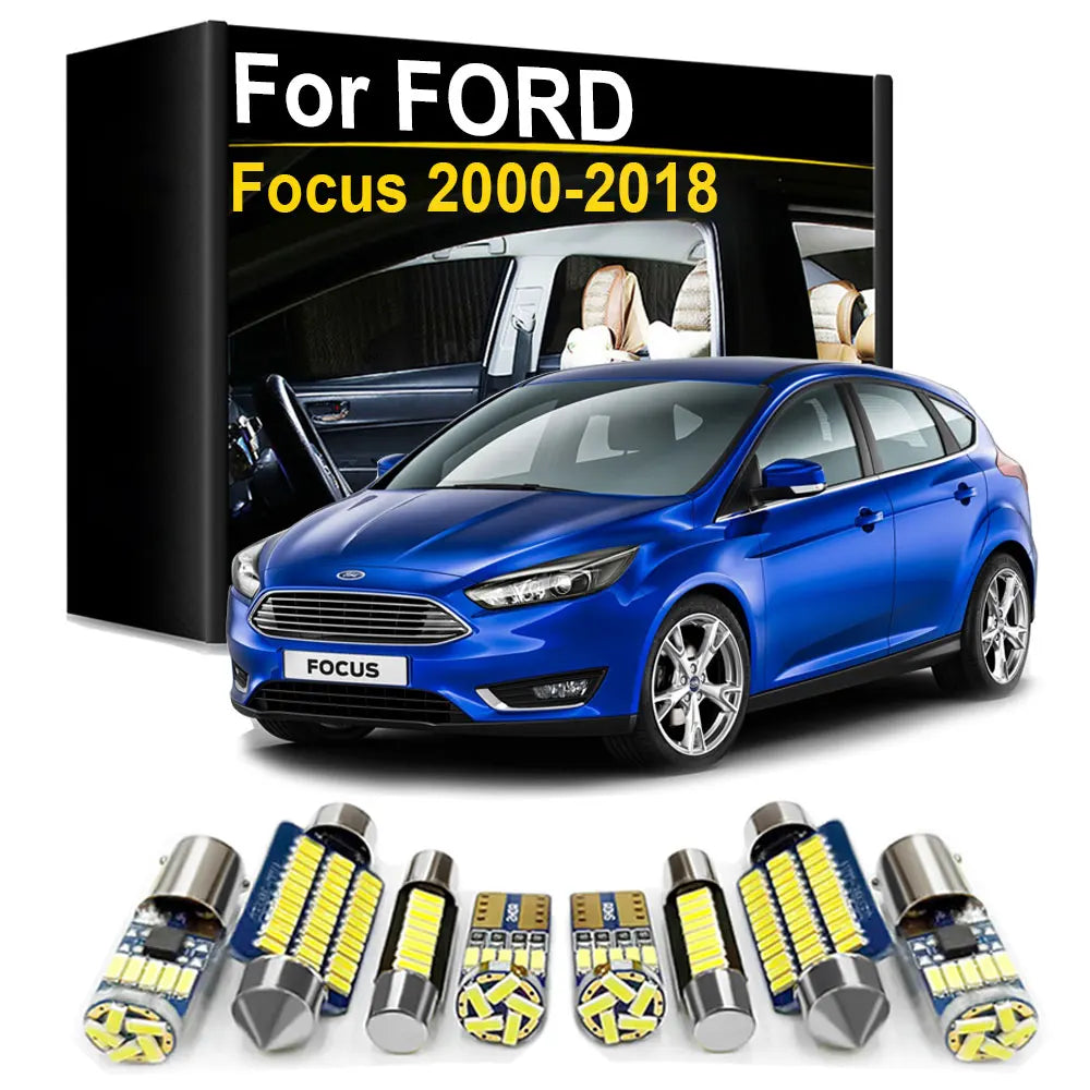 LED Interior Light Kit for Ford Focus MK 1 2 3 4 2000- 2006 - Canbus Dome Map Door Trunk Bulbs | AUTOKITSHOP