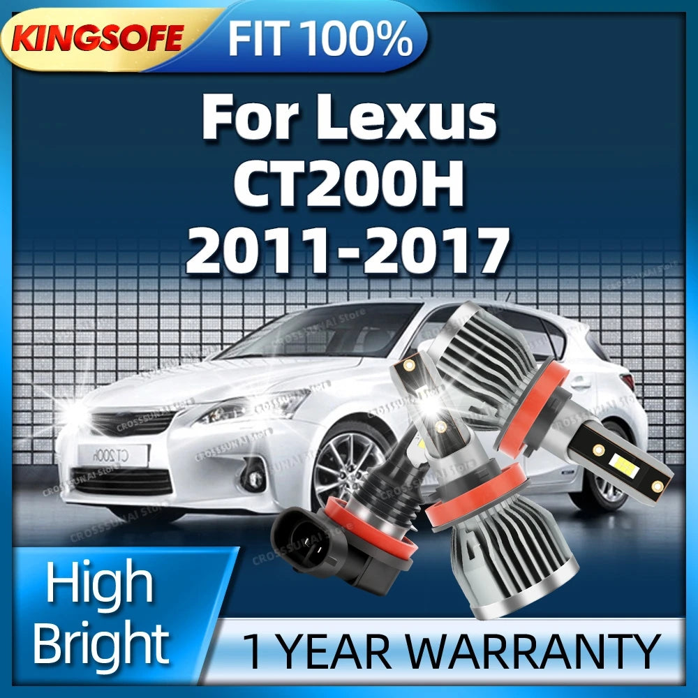 2/6Pcs 12V LED Headlight Ultra Bright Light Bulb 30000Lm with Fan For Lexus CT200H 2011 20