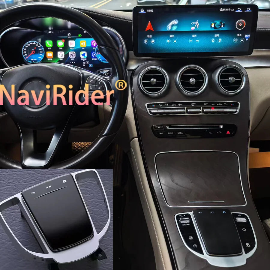 12.8inch For Mercedes Benz C Class GLC Carplay Radio Digital Dashboard Cluster Clock Virtu | AUTOKITSHOP