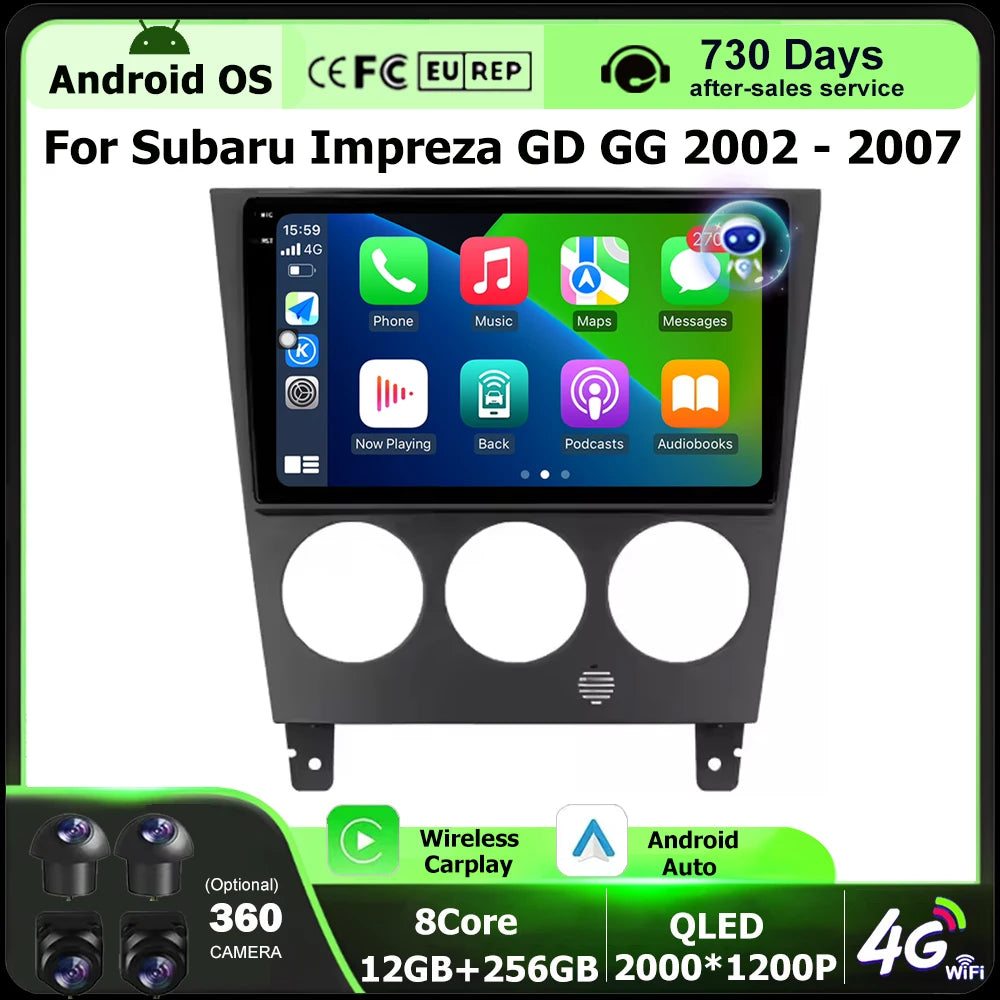 Android 16 Auto For Subaru Impreza GD GG 2002 - 2007 Car Radio Multimedia Video Player GPS