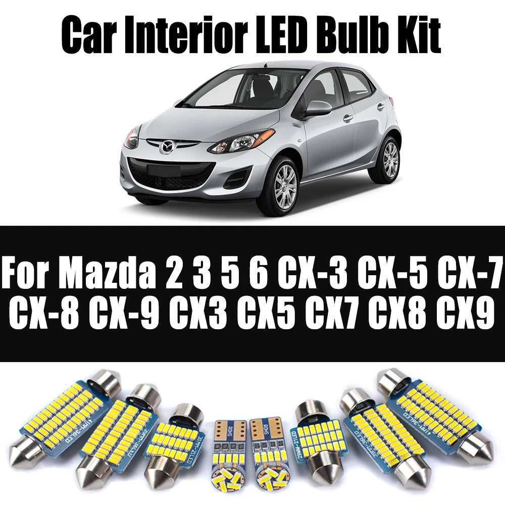 LED Interior Light Kit for Mazda 2 3 5 6 CX-3 CX-5 CX-7 CX-8 CX-9 CX3 CX5 CX7 CX8 CX9 Interior Map Dome Trunk License...