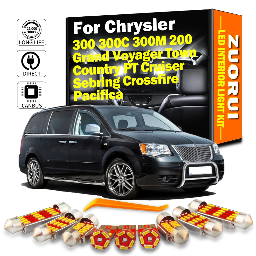 LED Interior Light Kit for Chrysler 300 300C 300M 200 Grand Voyager Town Country Sebring Crossfire Pacifica PT Cruise...
