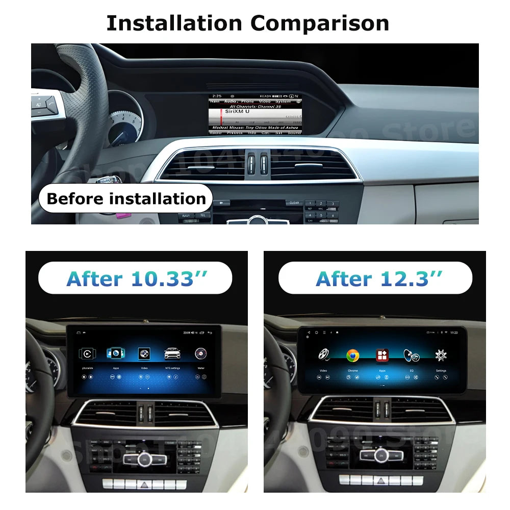 QLED 2400*900P Display for Mercedes BENZ C CALSS W204 2011 - 2014 Android Car Multimedia R