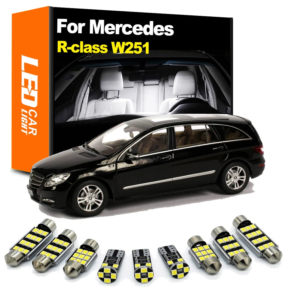 22-Piece LED Interior Light Kit for Mercedes Benz R Class W251 R320 R350 R500 2006-2012 - Canbus Dome Map Door Trunk ...