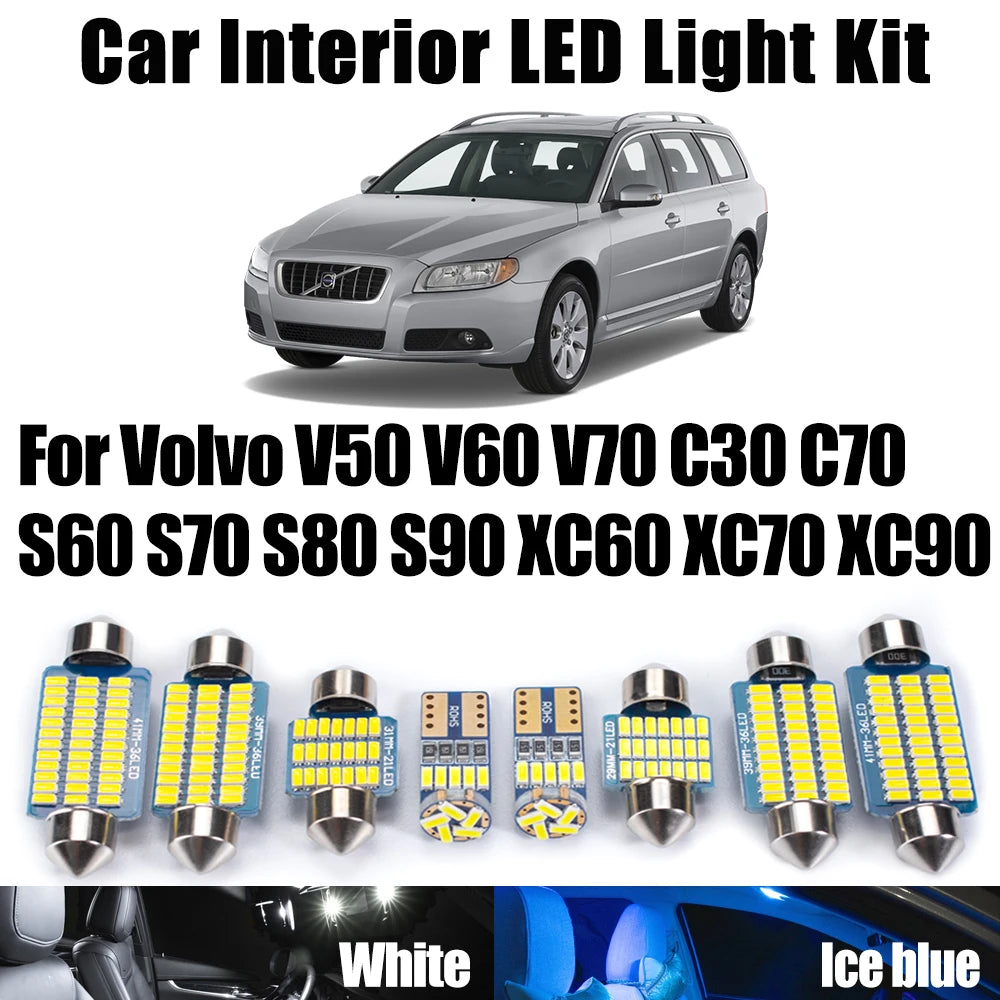 LED Interior Light Kit for Volvo V50 V60 V70 C30 C70 S60 S70 S80 S90 XC60 XC70 XC90 Car Accessories Canbus LED Interi...