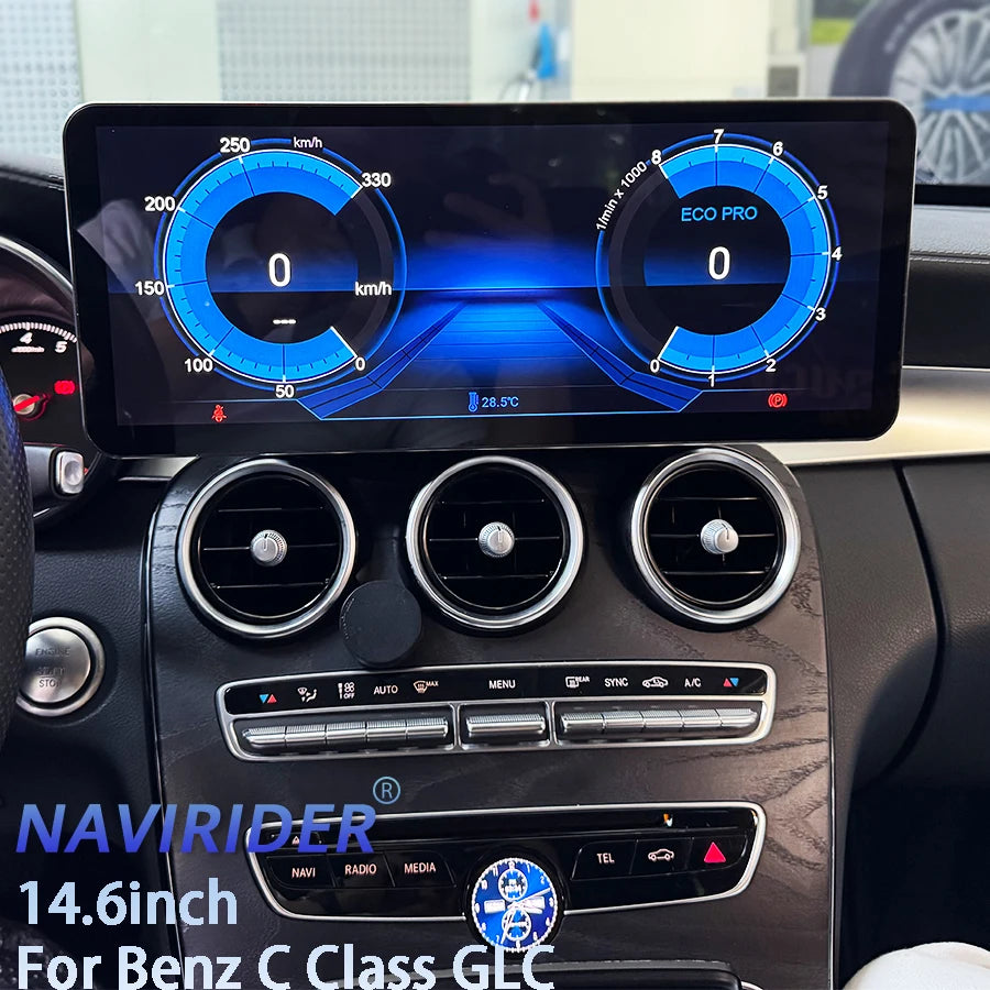 14.6" Wireless CarPlay Android Auto Multimedia Screen for Mercedes-Benz C Class W205 GLC V