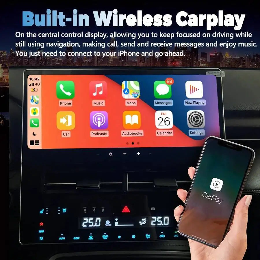 12.3inch Android Carplay Auto For Toyota Avalon 2024 Car Radio DSP Navigation Multimedia P