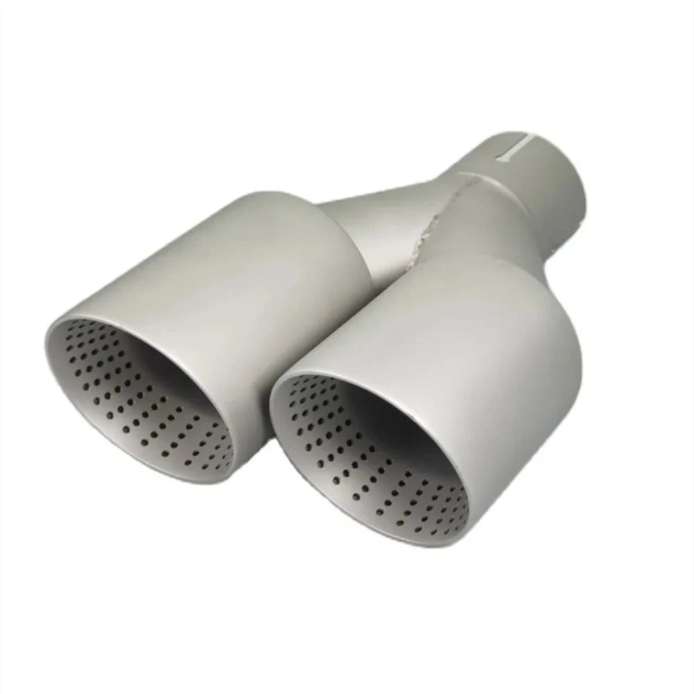 1Pcs Double Matte Stainless Steel Car Muffler Tip Exhaust Tip System Pipe Universal Exhaust Tip  - Automotive LED Light
