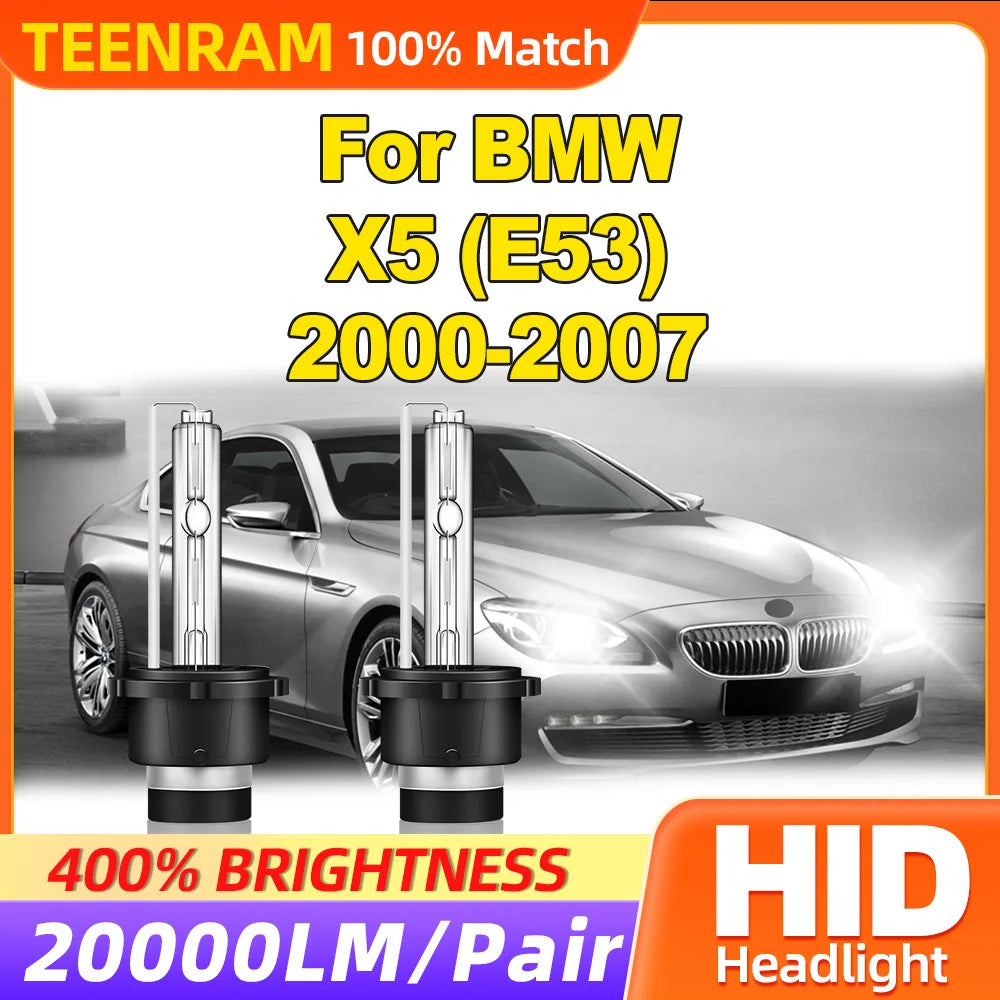 20000LM 35W HID Xenon Lamp Bulbs 6000K Car Lights 12V LED Headlights For BMW X5 (E53) 2000