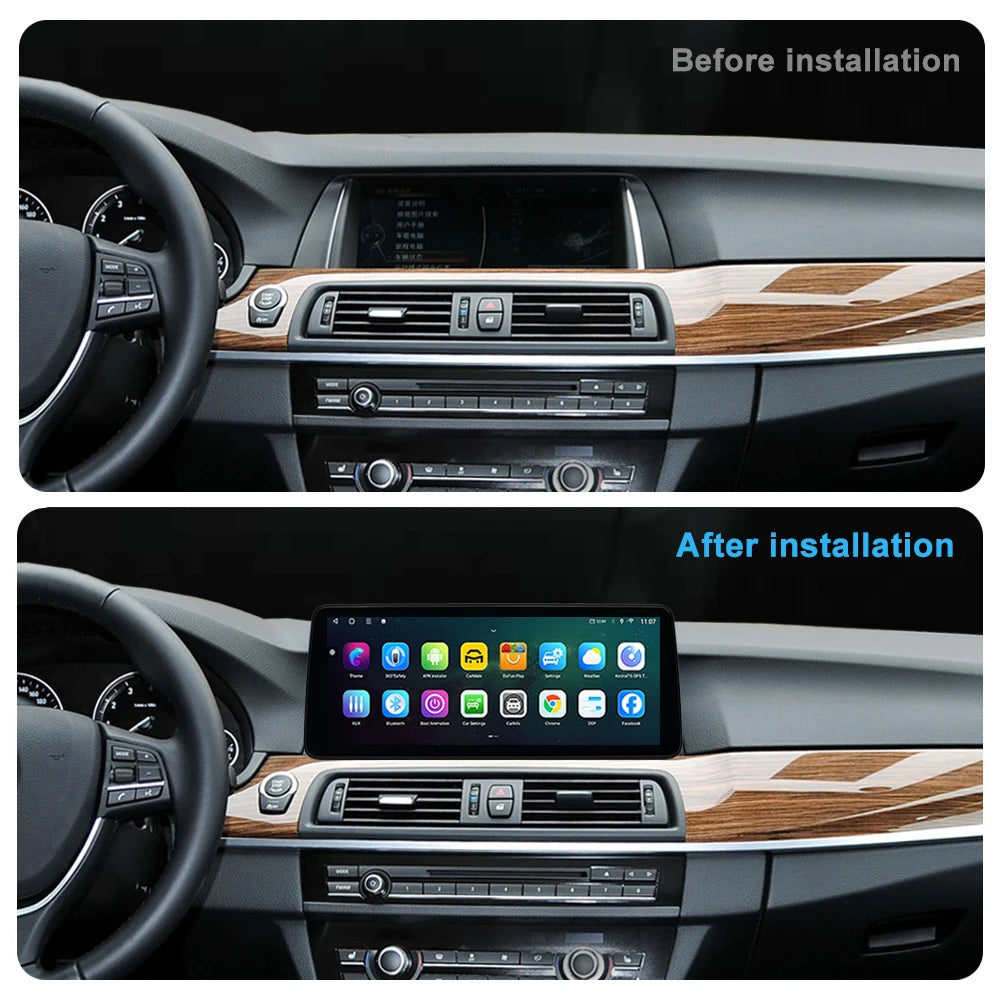 for BMW 5 Series F07 GT 2010 - 2018 Wireless Carplay 12.3' Ultra-thin Android 14 GPS 4G WI