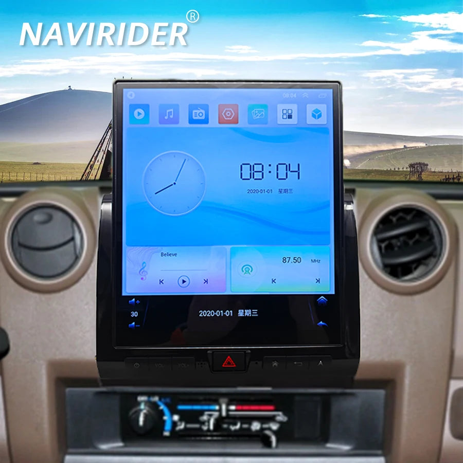 12inch For Toyota Land Cruiser LC70 LC75 LC76 2007-2023 Car Multimedia Radio Android Scree