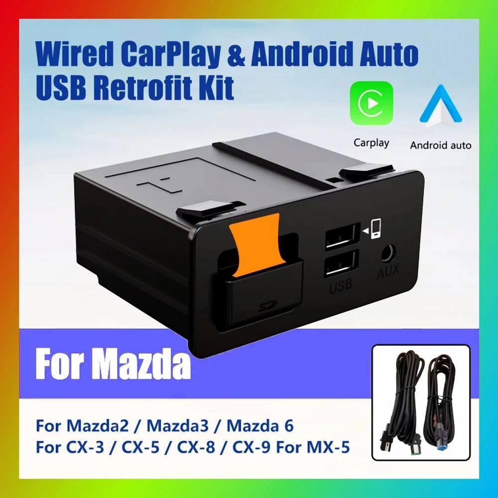 Mazda Retrofit Kit Wired CarPlay Android Auto USB Adapter Hub OEM For Mazda 2 3 6 CX30 CX5 | AUTOKITSHOP