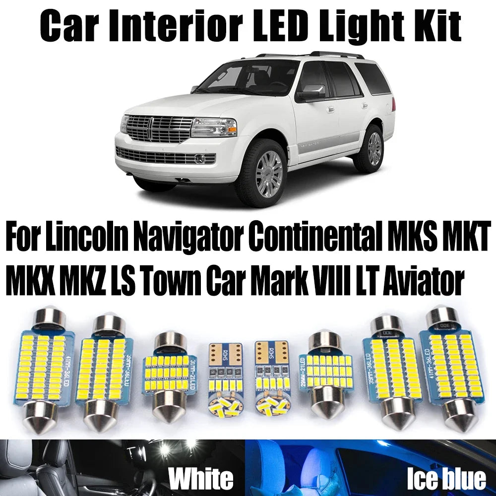 LED Interior Light Kit for Lincoln Navigator Continental MKS MKT MKX MKZ LS Town Car Mark VIII LT Aviator Car LED Int...