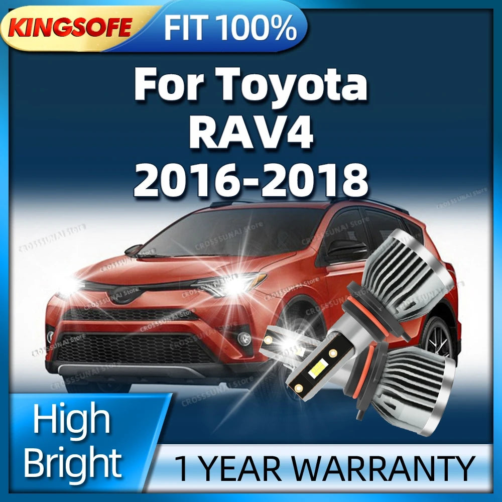 30000LM Super Bright LED Canbus 9012 HIR2 Car Lamp 6000K Headlight Bulbs For Toyota RAV4 2