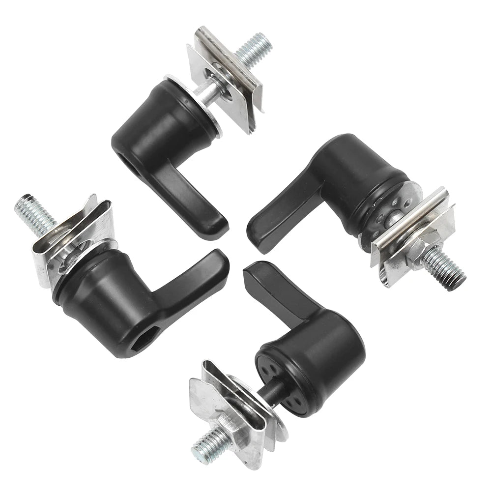 Universal Motorcycle 4Pcs Black Saddlebag Lever Lock Bolts & Nuts Kit For Harley CVO Touring Dyn - Automotive LED Light