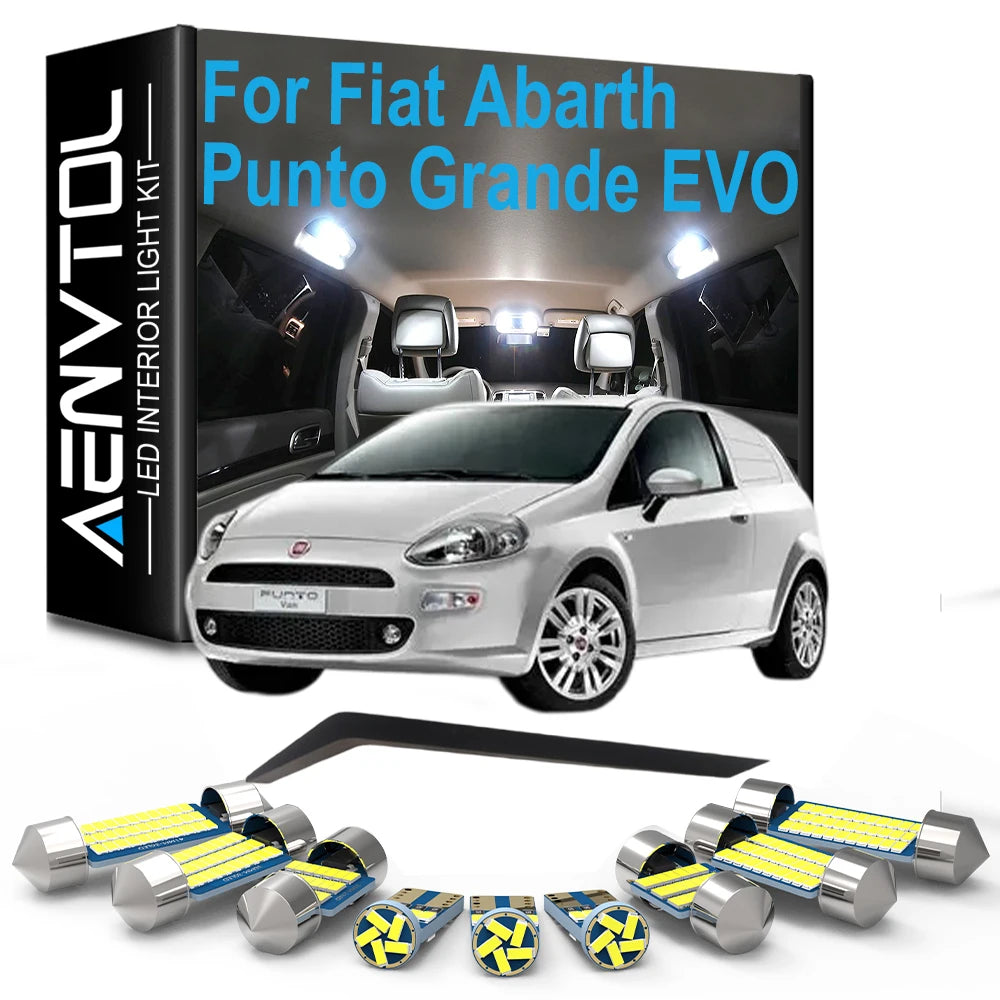 LED Interior Dome Map Reading Light Bulb Kit For Fiat Abarth Punto Grande EVO 1993- 2013 2