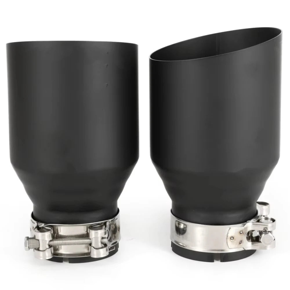 1Piece Matte Black Stainless Steel Exhaust Muffler Car Auto Parts Modified Tip Tail Accessories  - Automotive LED Light