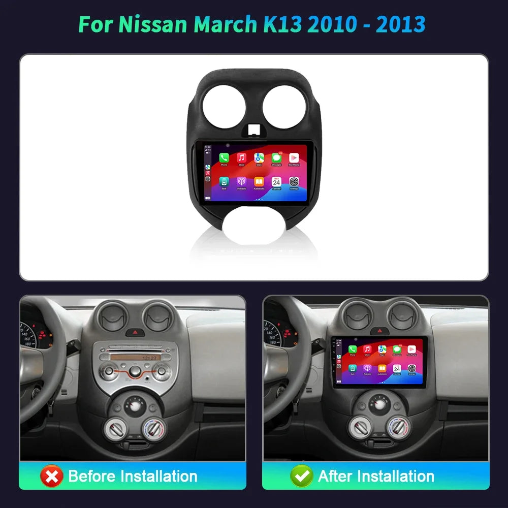 9 inch Car Radio For Nissan March K13 2010-2013 Android 16 BT Carplay Multimedia Navigatio