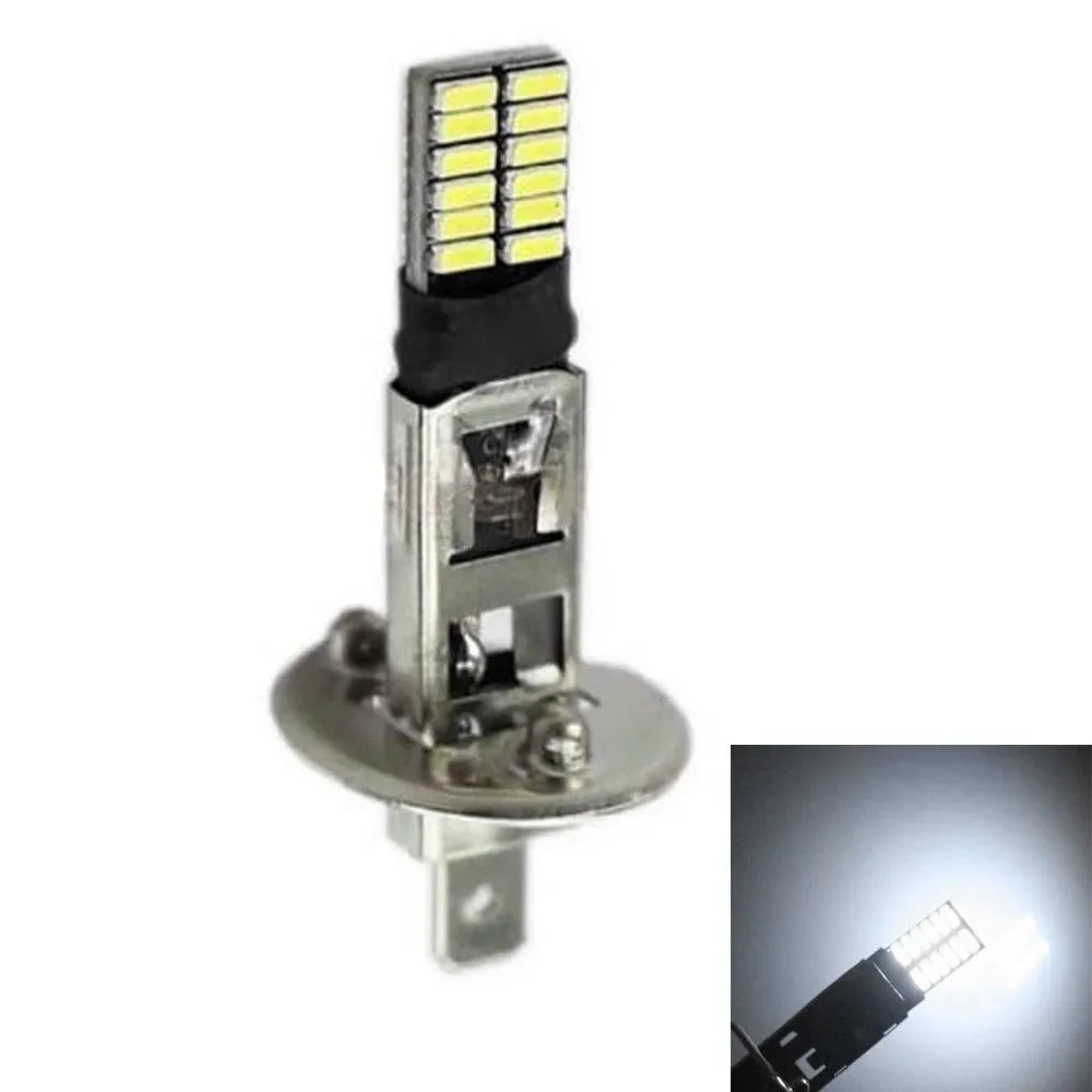 2x H1 24-LED Car Fog/Driving Light Bulbs DRL Bright Super White Lights Car Fog Lights Auto