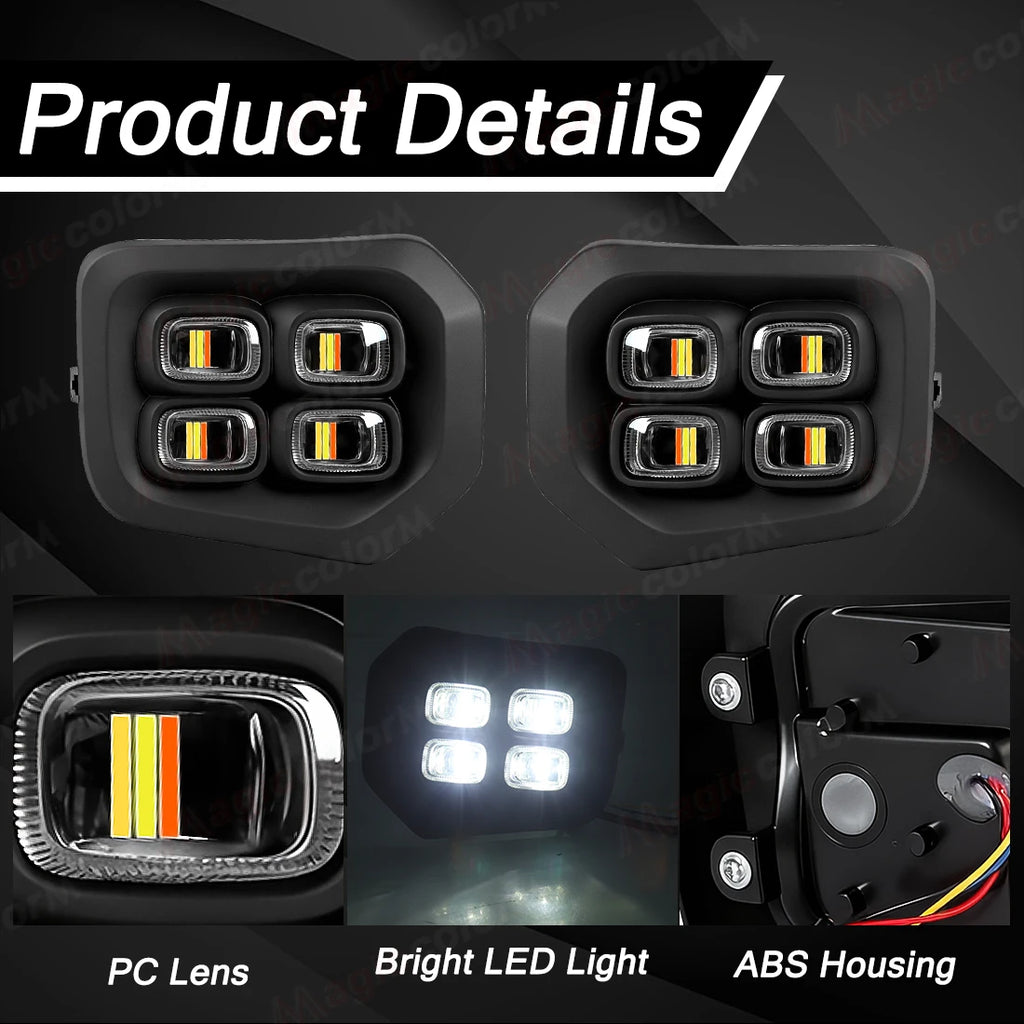 LED DRL For Toyota Tacoma 2016 2017 2018 2019 2020 2021 2022 2023 Turn Signal Lamps Daytim | AUTOKITSHOP