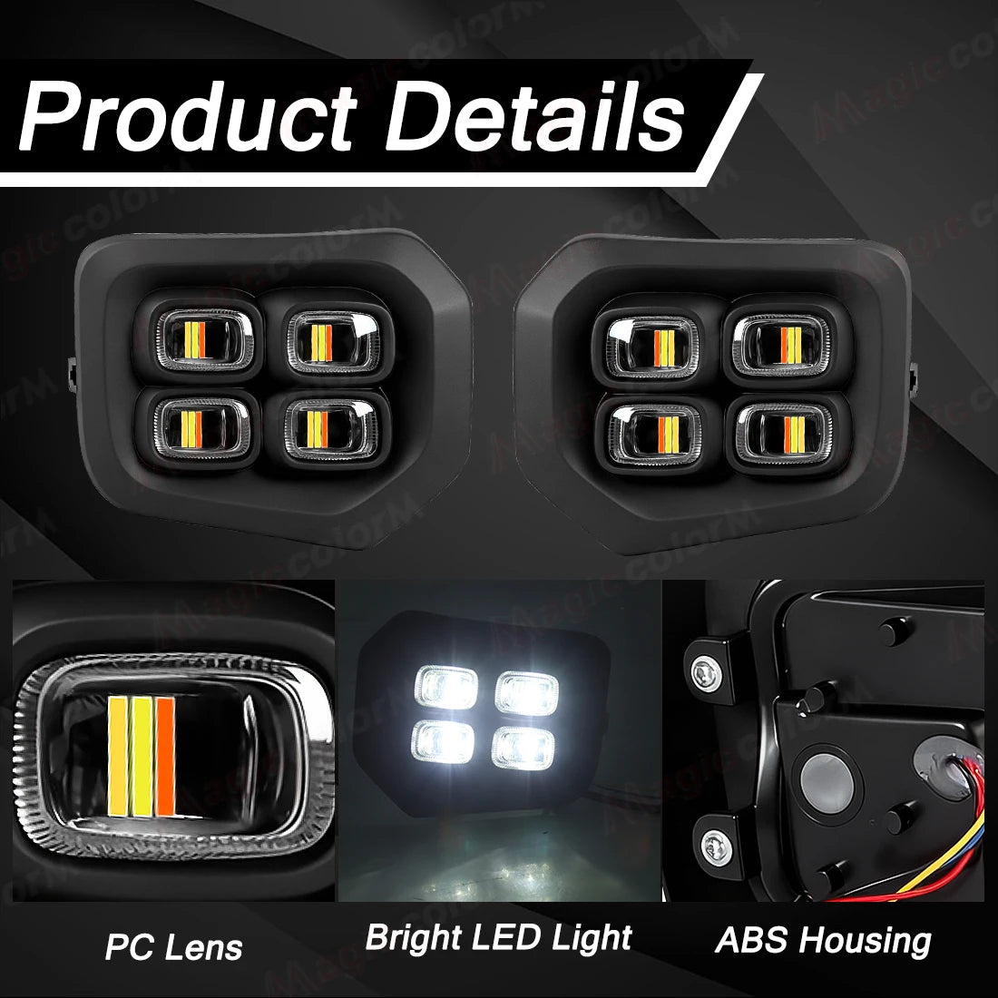 LED DRL For Toyota Tacoma 2016 2017 2018 2019 2020 2021 2022 2023 Turn Signal Lamps Daytim | AUTOKITSHOP